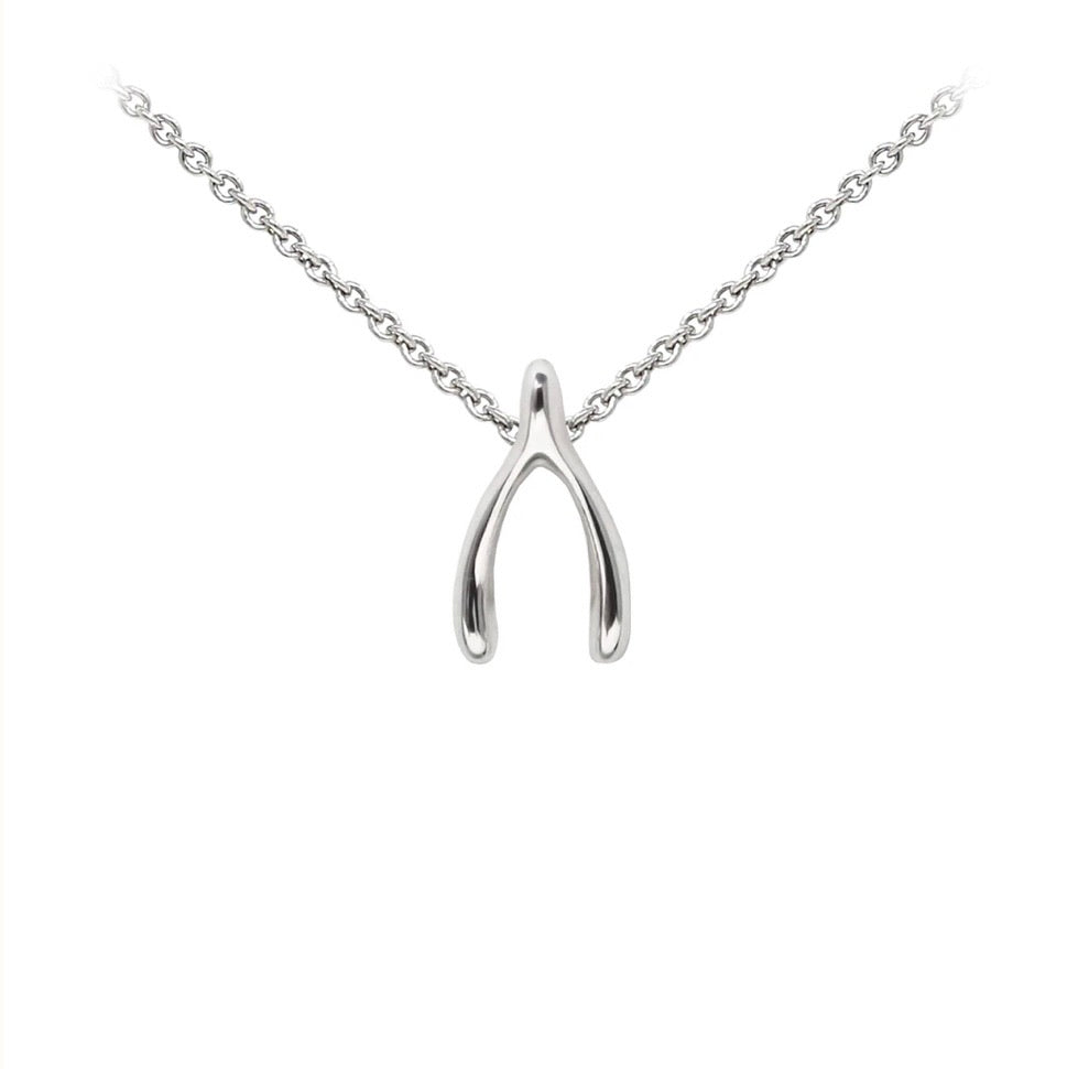 Sparkling Wishbone Heart Collier Necklace | Sterling silver | Pandora SG